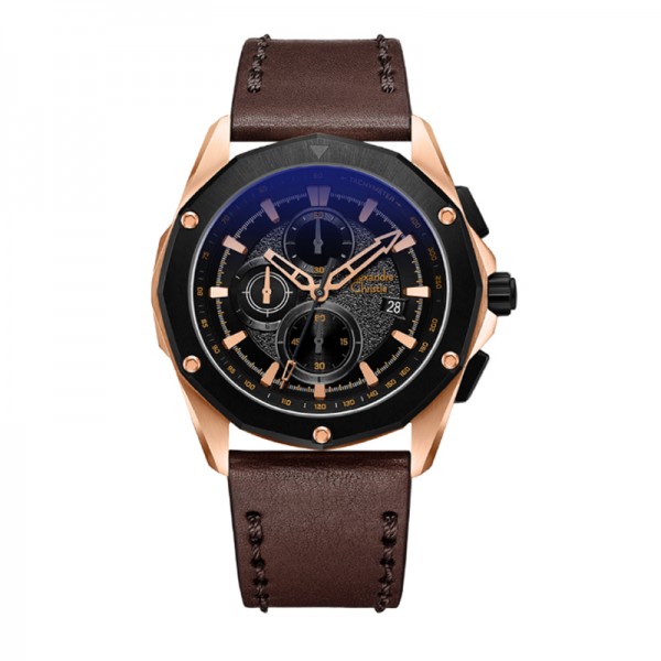 Alexandre Christie AC 6663 Rosegold Brown Leather MCLBRBA